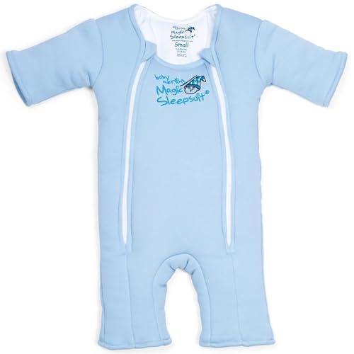 Baby Merlin's Magic Sleepsuit Transition Product - 3-6 Months Swaddle Transition Sleepsuit - Soft Cotton Material with Double Zipper for Easy Diaper Changes - Promotes Safe Sleep for Babies - Blue